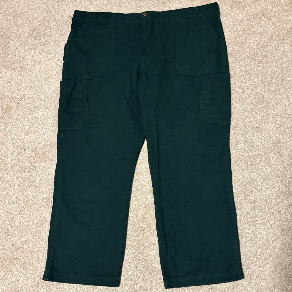 Carhartt Mens 45x30 (3XL) Relaxed Fit Cargo Carpenter Work Pants Forest Green